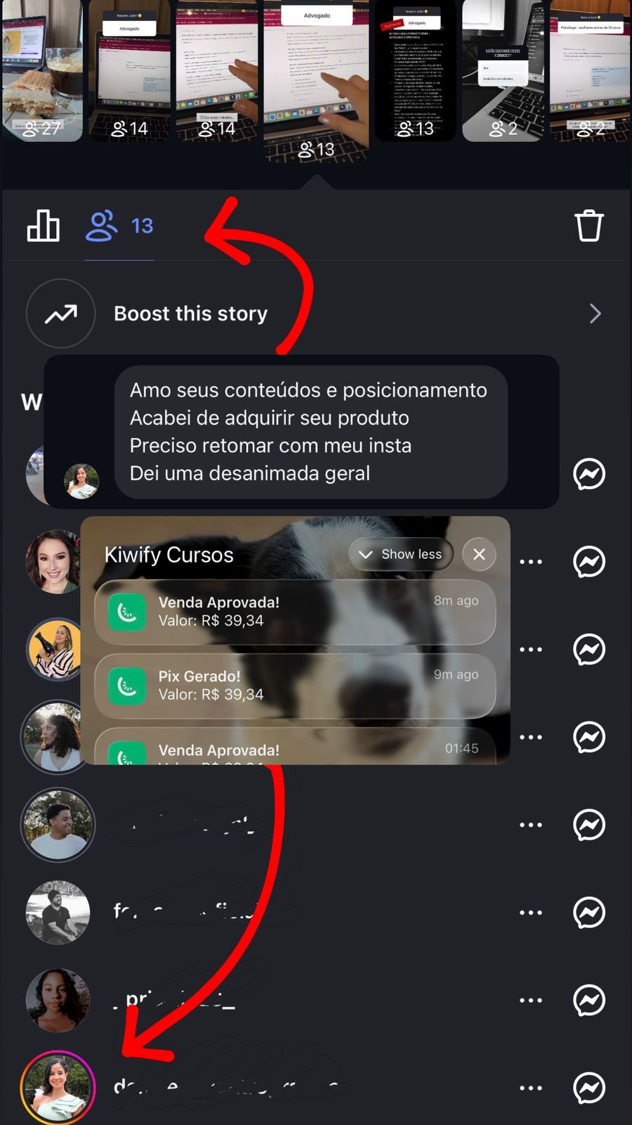 Comprovante de 1 venda com 13 visualizações